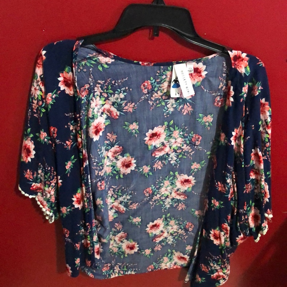Floral throw over